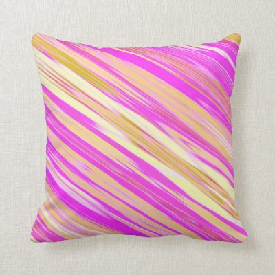 Awesome Bright Pink Diagonal Design Throw Pillow
