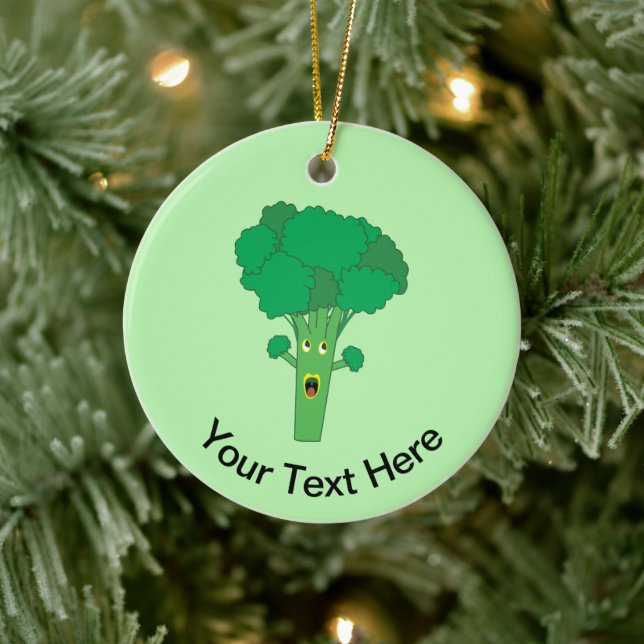 Awesome Broccoli Funny Vegetable Ceramic Ornament (Tree)