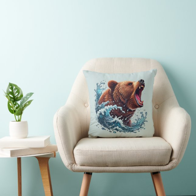 Awesome brown bear cabin lovers pillow (Chair)