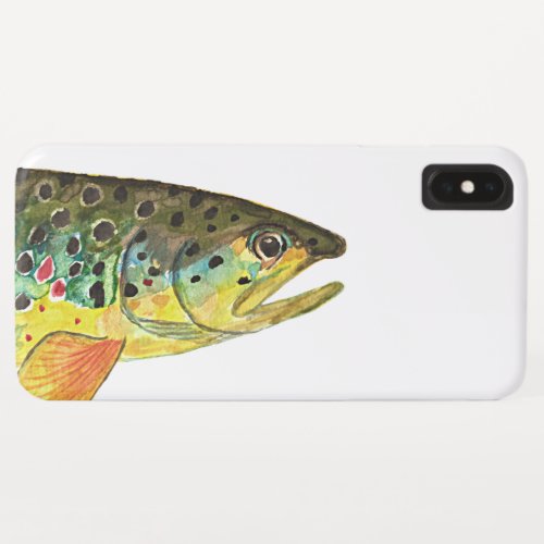 Awesome Brown Trout Head from My Painting iPhone XS Max Case