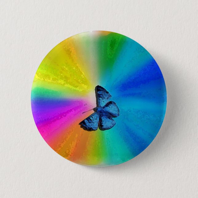 awesome butterfly pinback button (Front)