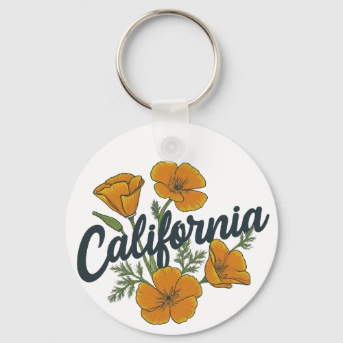 Awesome California Poppy  Keychain