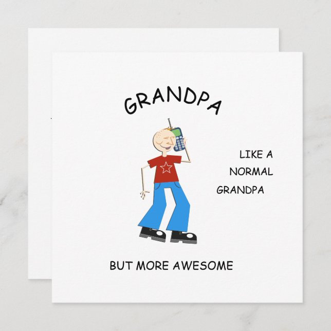 AWESOME Card, Greeting Gift for Grandpa Invitation (Front/Back)