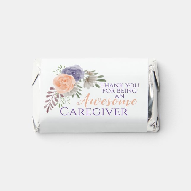 Awesome Caregiver Appreciation Floral Flower Hershey's Miniatures (Front)