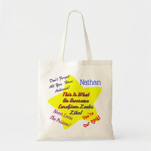 Awesome CareGiver Personalized Tote Bag