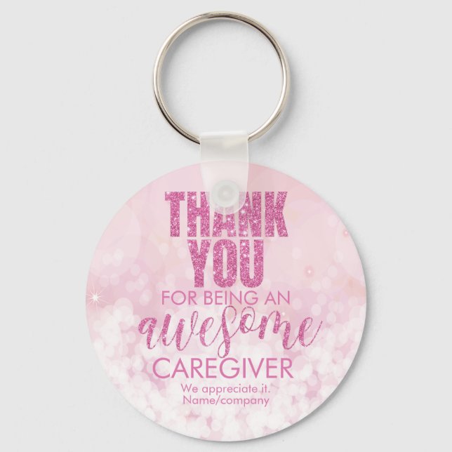 Awesome Caregiver Thank You Appreciation Keychain (Front)