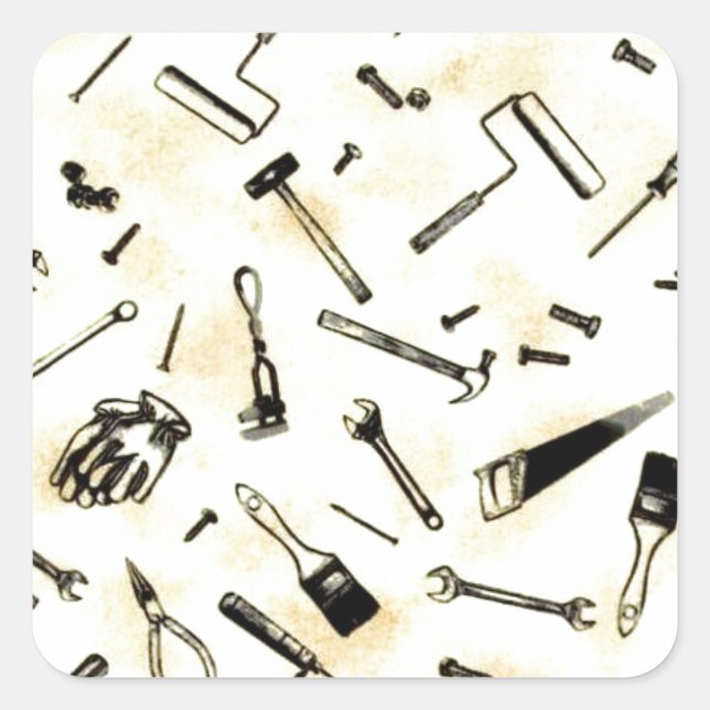 Awesome Carpenter Hand Tools Photo Image Square Sticker (Front)