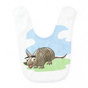Awesome Cartoon Armadillo Baby Bib