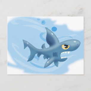 Awesome Cartoon Shark Postcard