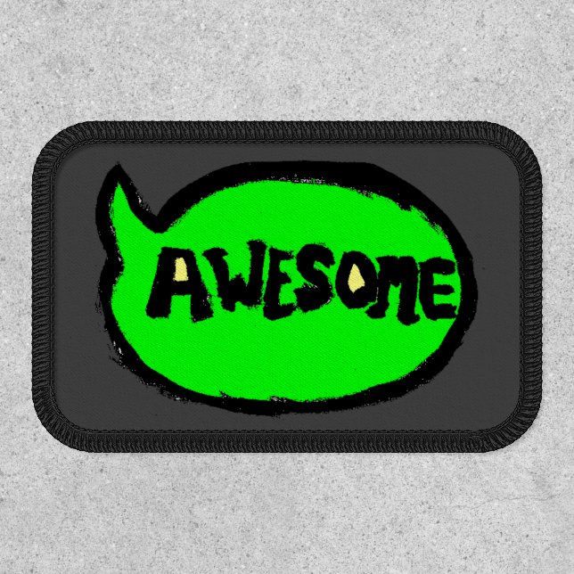 Awesome Cartoon Speech Bubble Doodle Patch (Front)