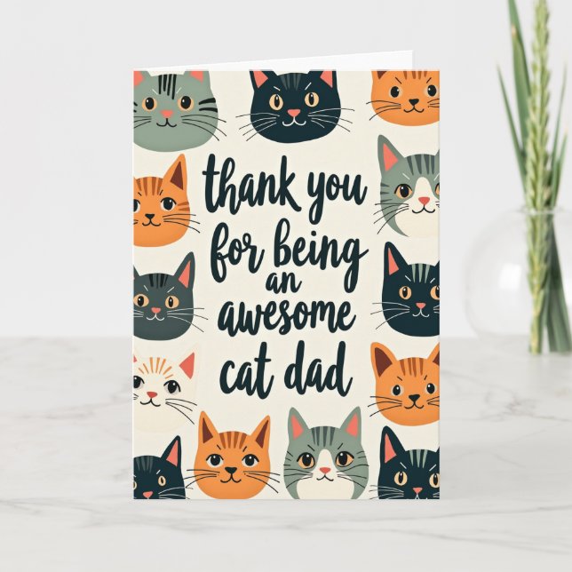 Awesome Cat Dad Art Card (Front)