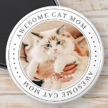 Awesome Cat Mom Since 20XX Classic Simple Photo Magnet<br><div class="desc">This simple and classic design is composed of serif typography and add a custom photo.</div>
