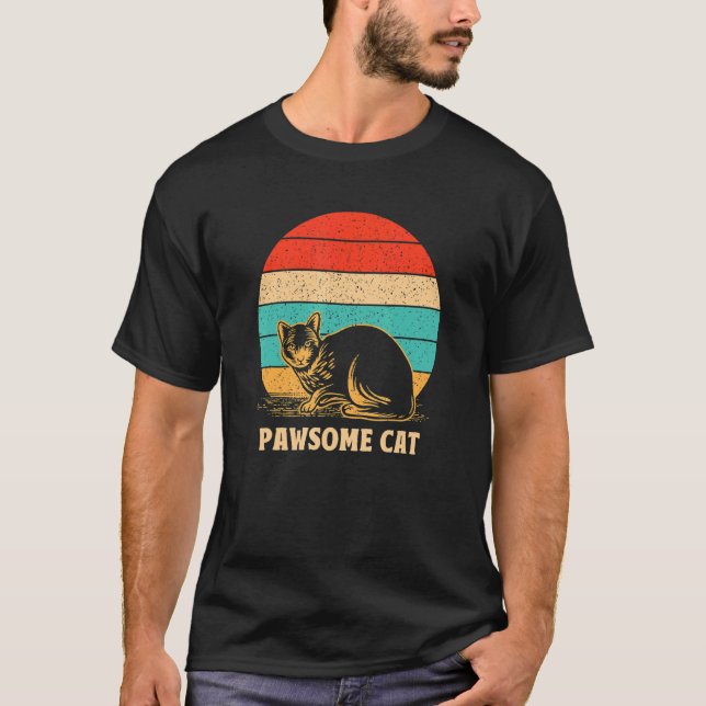 Awesome Cat Pun Motivational Quote Cat   Inspirati T-Shirt (Front)