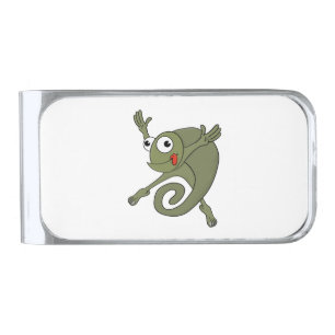 Awesome Chameleon Silver Finish Money Clip