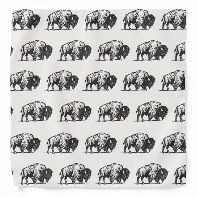 Awesome Charcoal Buffalo Pattern Bandana (Front)