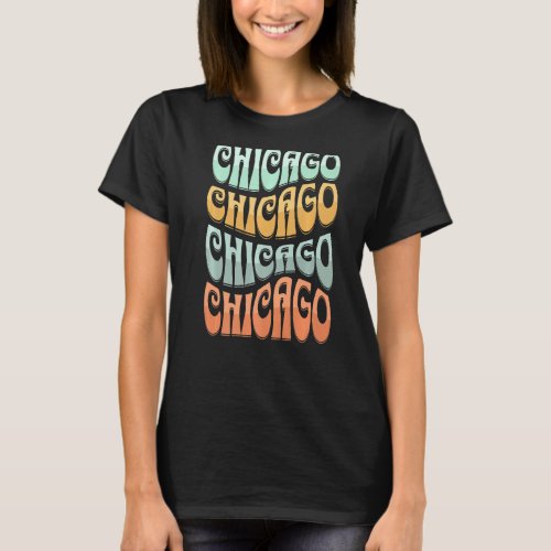 Awesome Chicago Illinois Groovy Retro 60s 70s Styl T_Shirt