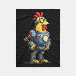 Awesome Chicken Robot For Future Animals Lovers Fleece Blanket