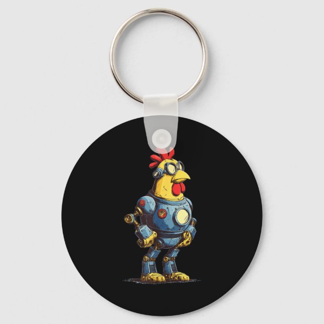 Awesome Chicken Robot For Future Animals Lovers  Keychain (Front)