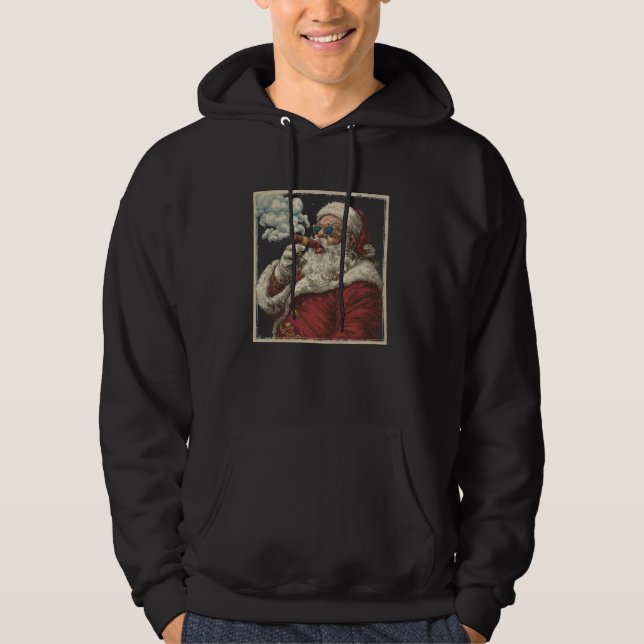 Awesome Cigar Santa Graphic Hoodie (Front)