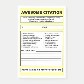 'awesome Citation' Post-it Notes by trustmeimamom at Zazzle