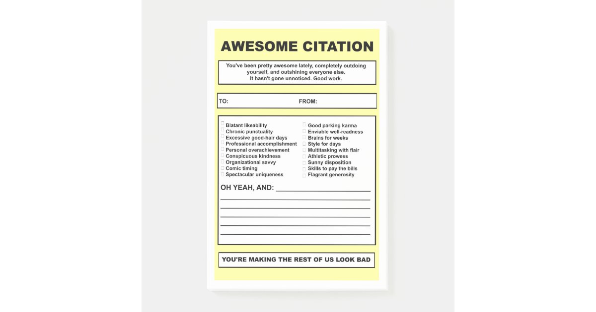 Awesome Citation Post It Notes Zazzle Com