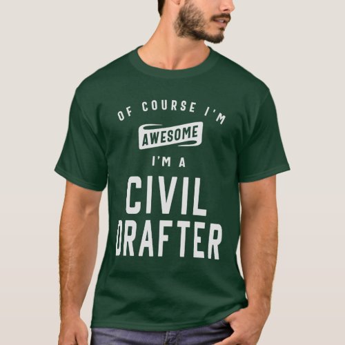 Awesome Civil Drafter _ Confidence in Blueprint T_Shirt