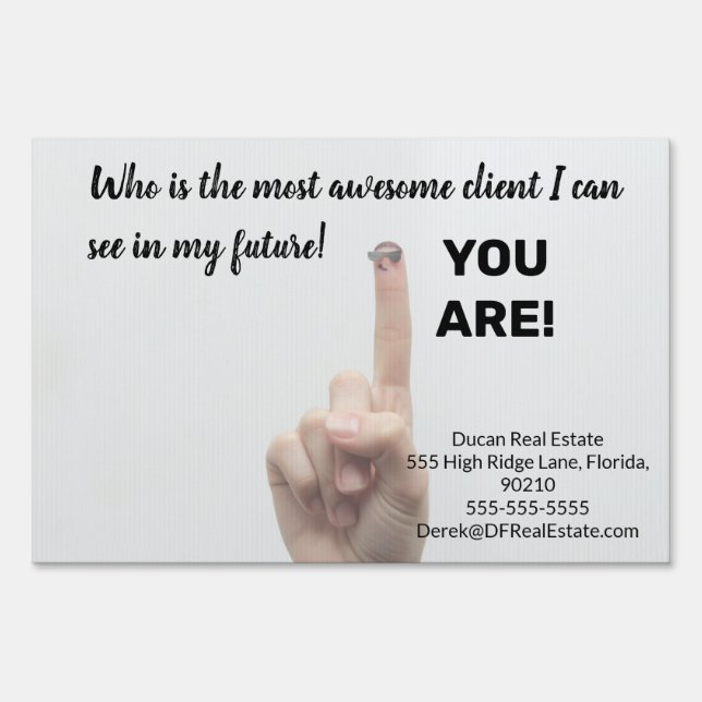 Awesome client  real estate marketing sell  postca sign (Front)