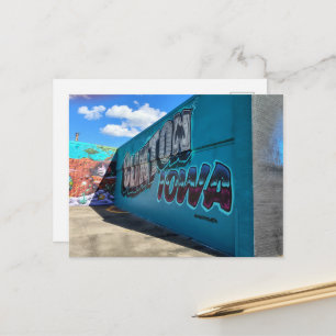Awesome Clinton, Iowa mural like graffiti Postcard