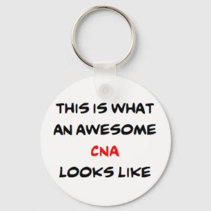 awesome cna coffee mug keychain