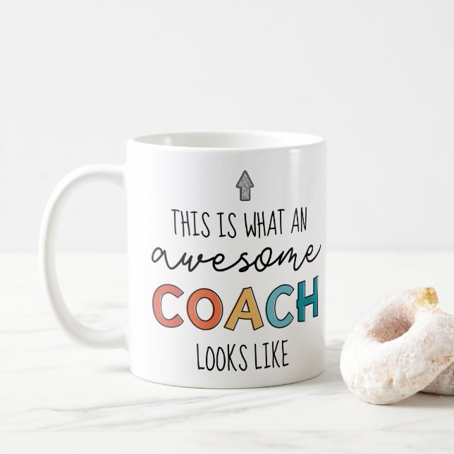 Awesome Coach | Best Coach Ever | Funny Coach Gift Coffee Mug (With Donut)
