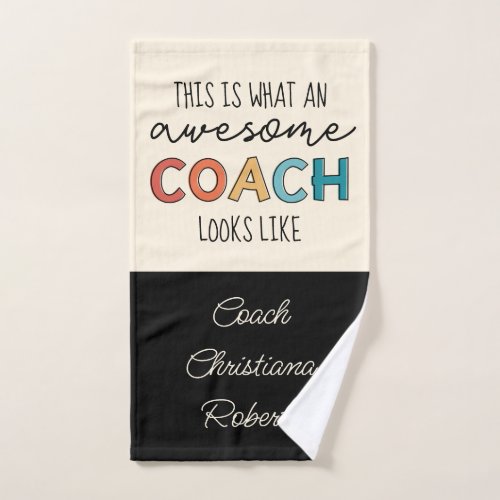 Awesome Coach  Best Coach Ever  Funny Coach Gift Hand Towel