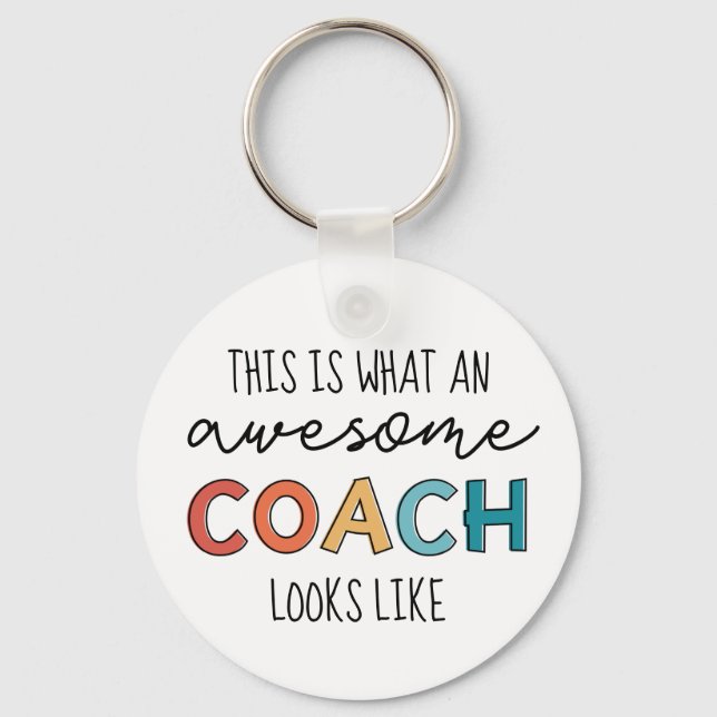 Awesome Coach | Best Coach Ever | Funny Coach Gift Keychain (Front)