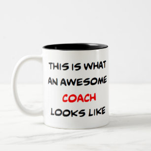awesome coach Two-Tone coffee mug