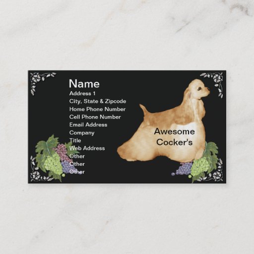 Customizable Awesome Cockers Spaniel Business Cards
