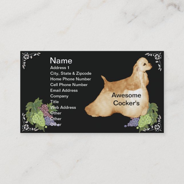 Awesome Cockers Spaniel Business Card (Front)