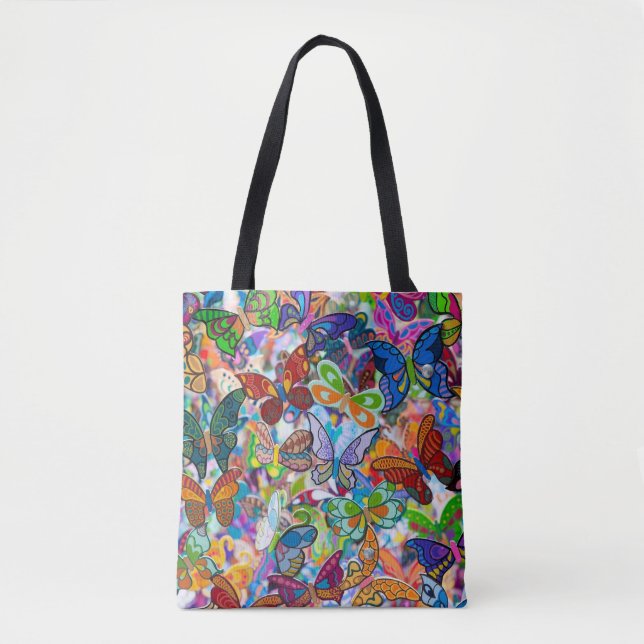awesome colored butterflies tote bag (Front)