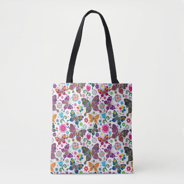 awesome colored butterflies tote bag (Front)
