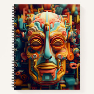 Awesome Colorful Art Graphic Human Face Notebook