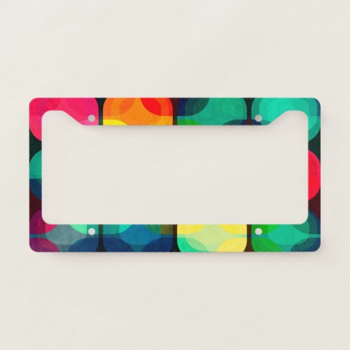 Awesome Colorful MidCentury Retro Car Bling License Plate Frame