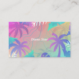 Awesome Colorful Palm Trees Business Card