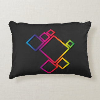 Awesome Colorful Squares on Black No. 1 Accent Pillow
