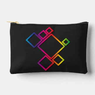 Awesome Colorful Squares on Black No. 1 Accessory Pouch
