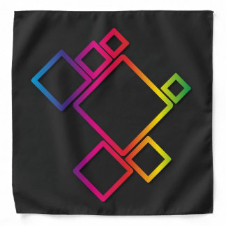 Awesome Colorful Squares on Black No. 1 Bandana
