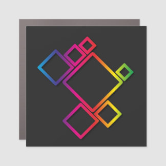 Awesome Colorful Squares on Black No. 1 Car Magnet