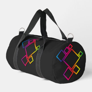 Awesome Colorful Squares on Black No. 1 Duffle Bag