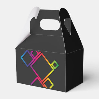 Awesome Colorful Squares on Black No. 1 Favor Boxes