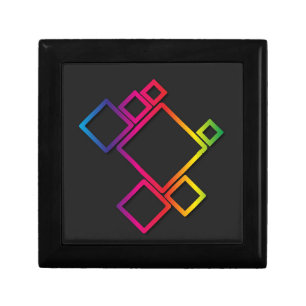 Awesome Colorful Squares on Black No. 1 Gift Box