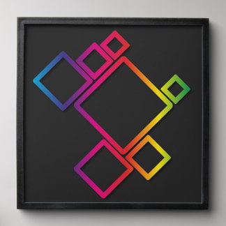 Awesome Colorful Squares on Black No. 1 Peel And Stick Photo Tile