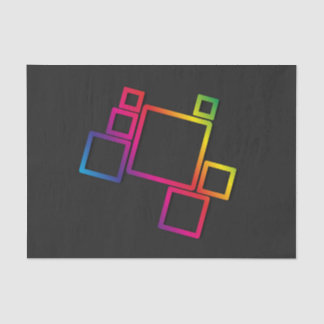 Awesome Colorful Squares on Black No. 1 Tissue Paper