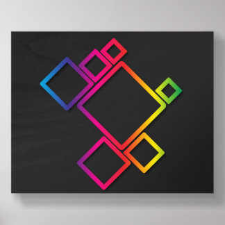 Awesome Colorful Squares on Black No. 1 Wood Photo Tile
